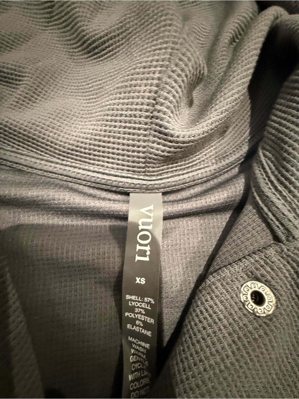 Vuori Lightweight Gray Waffle Hoodie - Picture 2 of 4